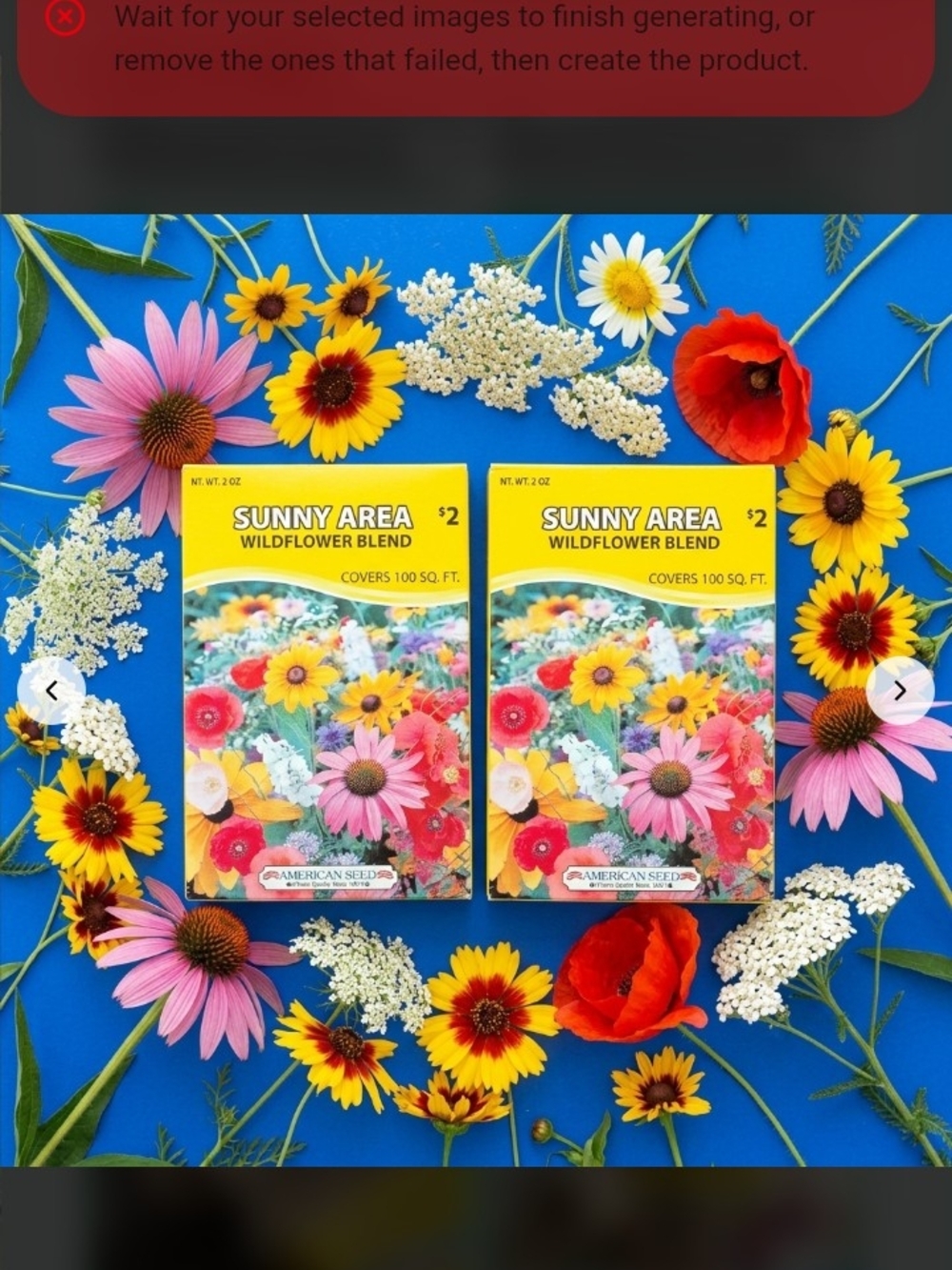 Pact Sunny Area Wildflower Blend - Yellow Packaging with Multicolor Blooms